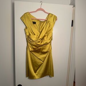 NWT Talbot Runhof Cap-Sleeve Satin Duchesse Cocktail Dress size 40/10.